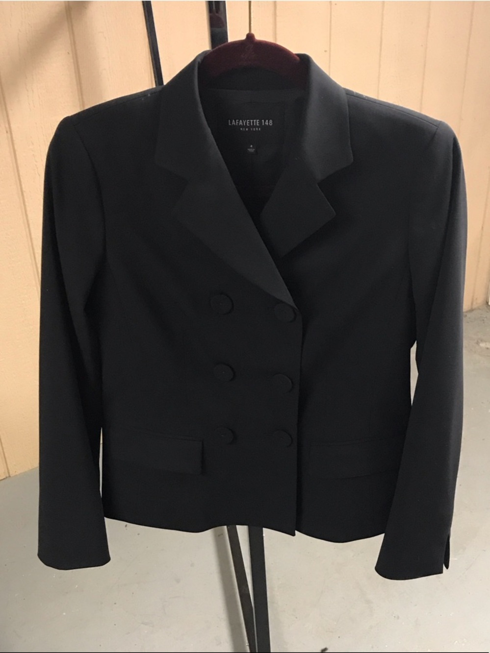 Lafayette 148 New York Black Double-Breasted Tailored Blazer